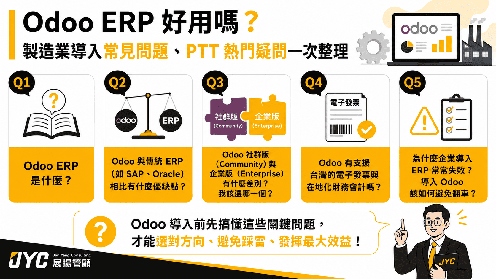 Odoo ERP 好用嗎？製造業導入常見問題、PTT 熱門疑問一次整理